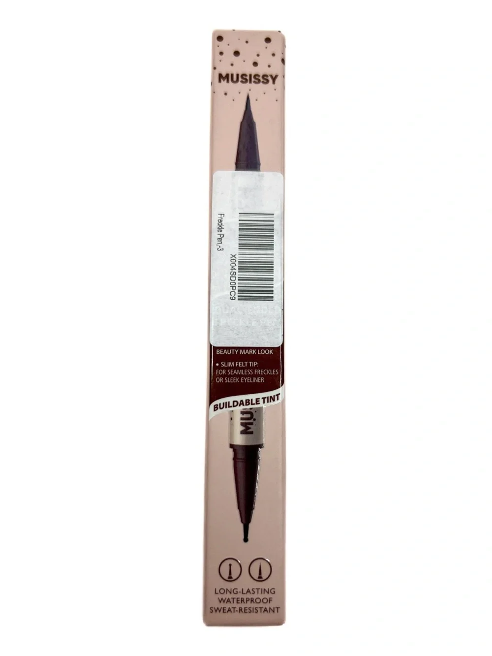Musissy Dual Ended Freckle Pen Brown Waterproof Long Lasting Faux Freckles